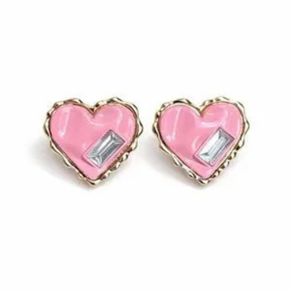Love Pink and Gold Heart Earrings ??